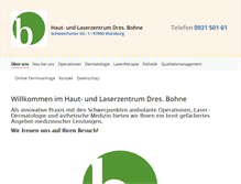 Tablet Screenshot of hautarzt-wuerzburg.de